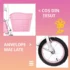 Cos frontal incapator si anvelope late pentru stabilitate la bicicleta roz cu doua locuri