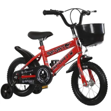Bicicleta copii 12 inch cu roti ajutatoare si frane C-brake, NBW, 2-5 ani, Rosu