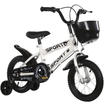 Bicicleta copii 16 inch cu roti ajutatoare si frane C-brake, NBW, 4-6 ani, Alb