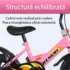 Structura echilibrata din otel realizata prin sudare cu placa triunghiulara de rezistenta pentru bicicleta roz