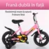 Sistem de frana dubla in fata pentru franare lina si rezistenta la uzura la bicicleta roz