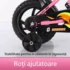 Roti ajutatoare solide ideale pentru incepatori si o calatorie in siguranta cu bicicleta roz