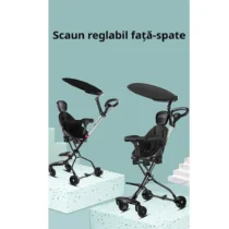 Scaun reglabil fata spate pentru pozitionare flexibila a copilului la carucior sport reversibil gri