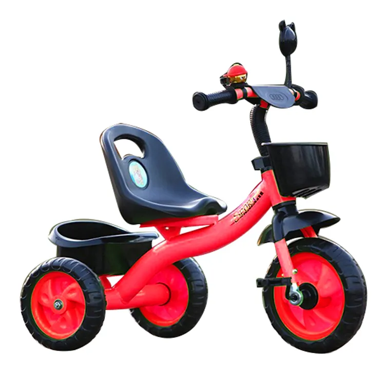 Tricicleta rosie cu pedale si maner parental pentru copii 2-5 ani