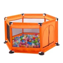 Tarc copii cu 50 de bile colorate, Loc de joaca, Portocaliu, Interior - Exterior